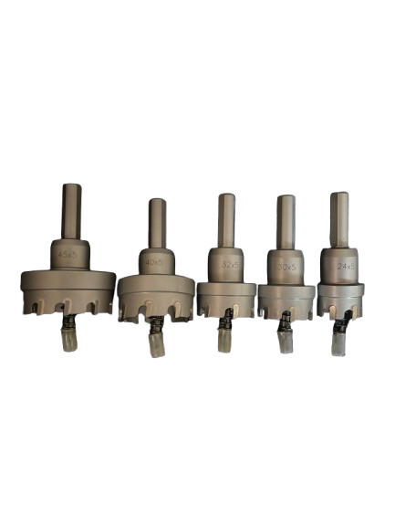 HM hulsav til metal og rustfrit stål, med hårdmetaltænder for længere holdbarhed. Fås i størrelser fra Ø24x5 mm til Ø45x5 mm.